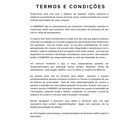 Termos e Condições 